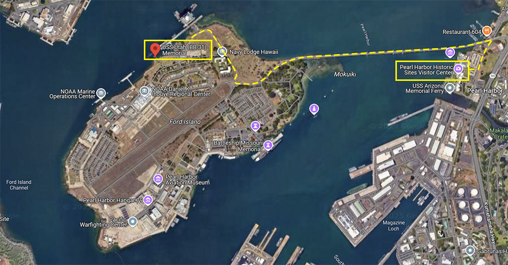 Directions to the USS Utah (BB-31) Battleship Memorial